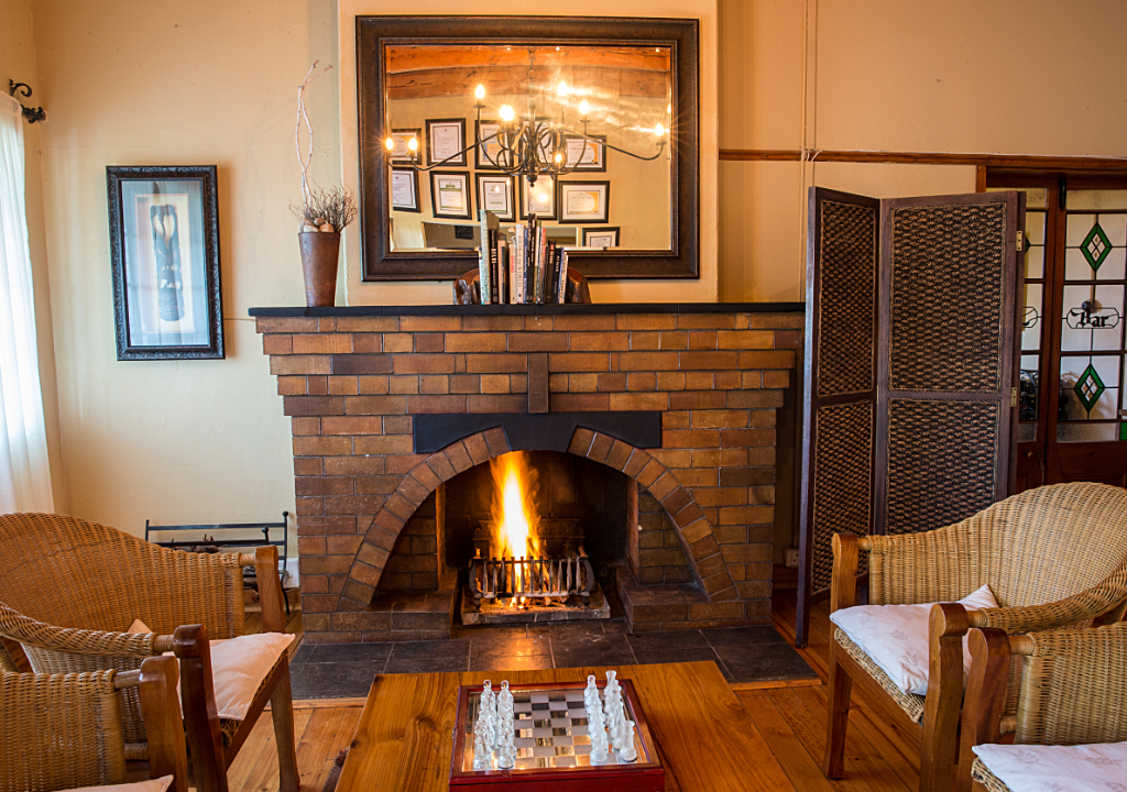 Fireplace in lounge at Olive Grove Fireplace in lounge at Olive Grove